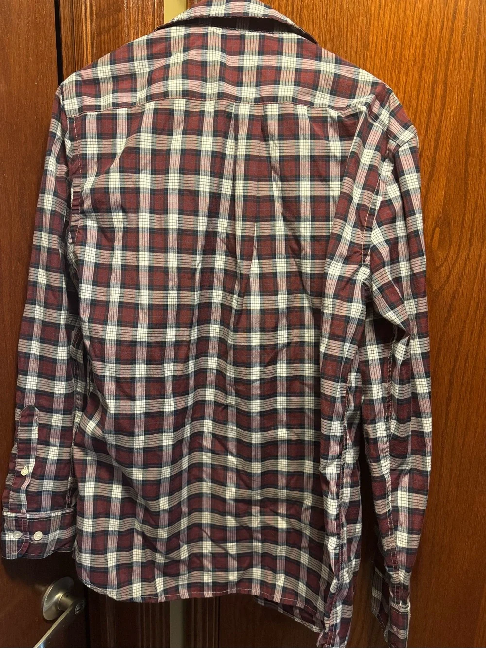 Sonoma  Maroon, Navy & White Plaid Button-Down Shirt men M